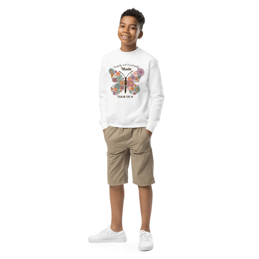 Fearfully & Wonderfully Made - Psalm 139:14 Youth Unisex Sweatshirt product image (1)