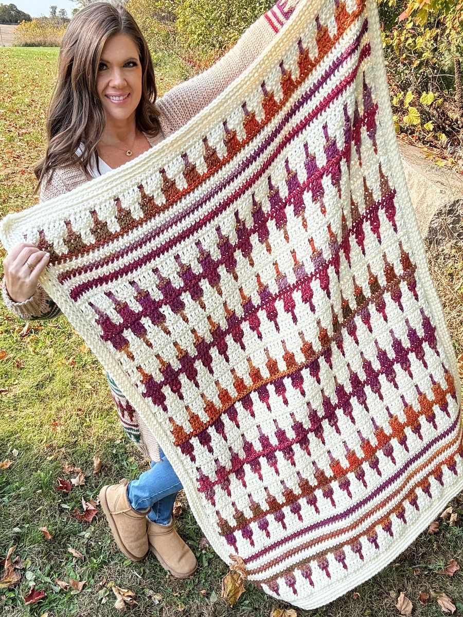 Autumn's Charm Mosaic Blanket Crochet Pattern product image (3)