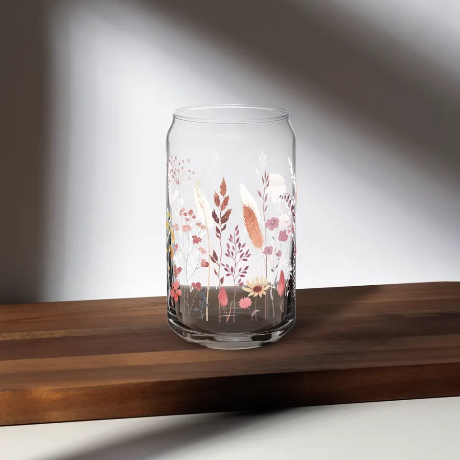 Cute Wildflowers Pampas Grass Glass product image (5)
