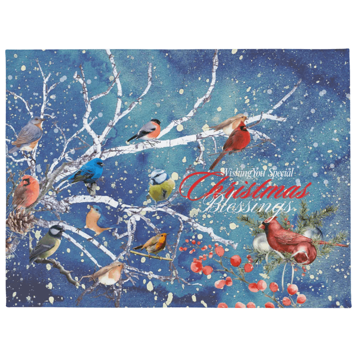 stylish Christmas bird throw blanket for home decorators moms friends family product image (1)