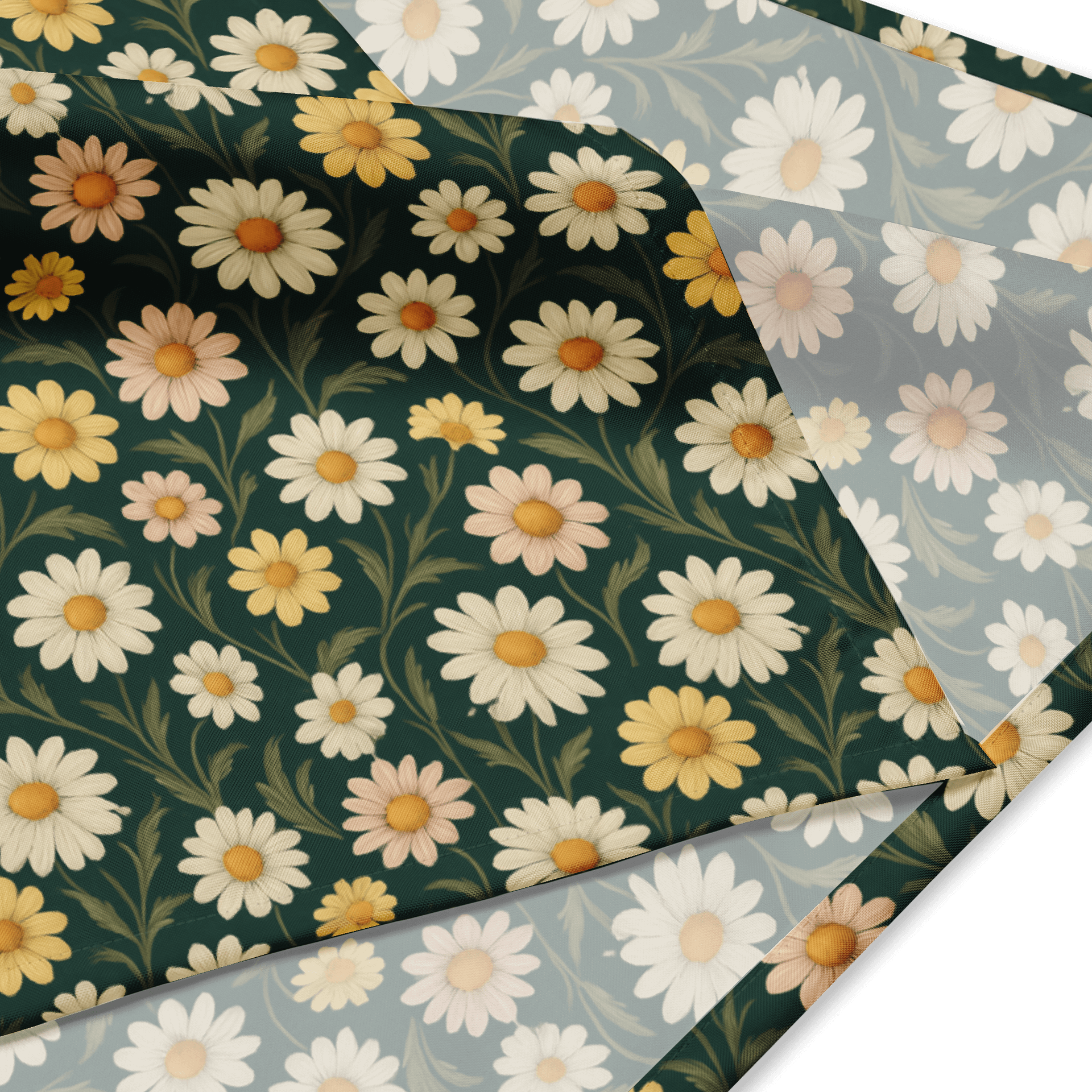 Daisy Print Bandana – Floral Headscarf, Botanical Hair Wrap, Gift Wrap Scarf product image (2)