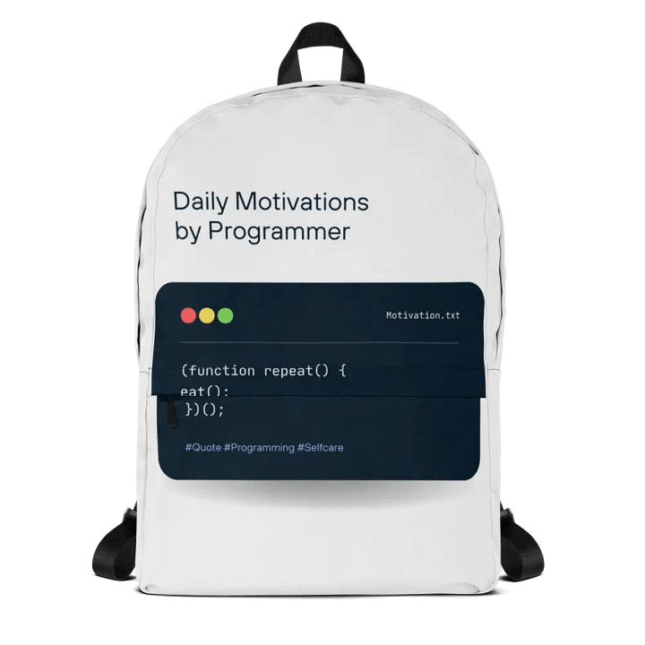 White Programmer Backpack – Code Printed, Stylish & Practical | Shop Now! product image (1)