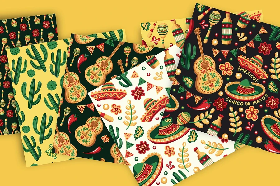 Mexican Cinco de Mayo Seamless Patterns product image (5)