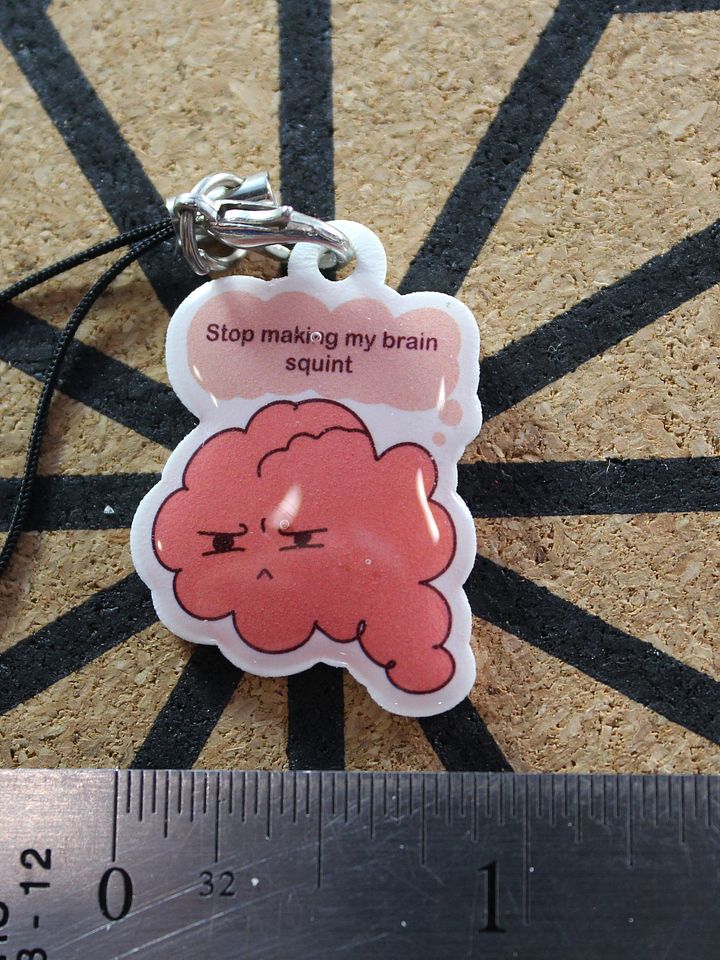 Squint Brain - Keychain, magnet, or pin product image (2)