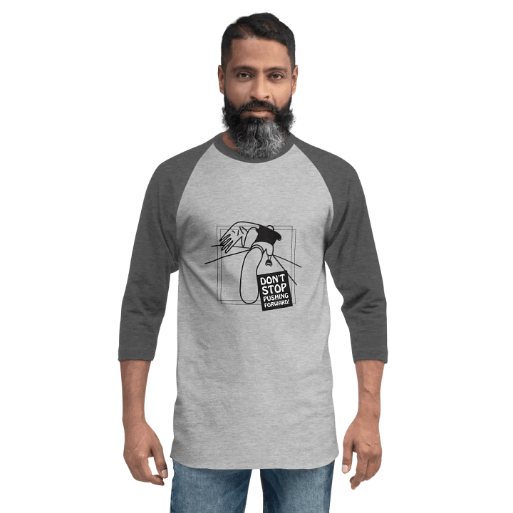 American Style College Raglan Tee - Heather Grey/Heather Charcoal product image (2)