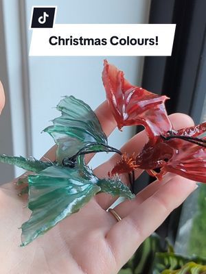 What a beautiful pair for Christmas! 😍 #micapowder #smallbusiness #fyp #dragon #resindragon #resin #australiansmallbusiness #fantasy #witchy #magick #etsy #christmasgift 