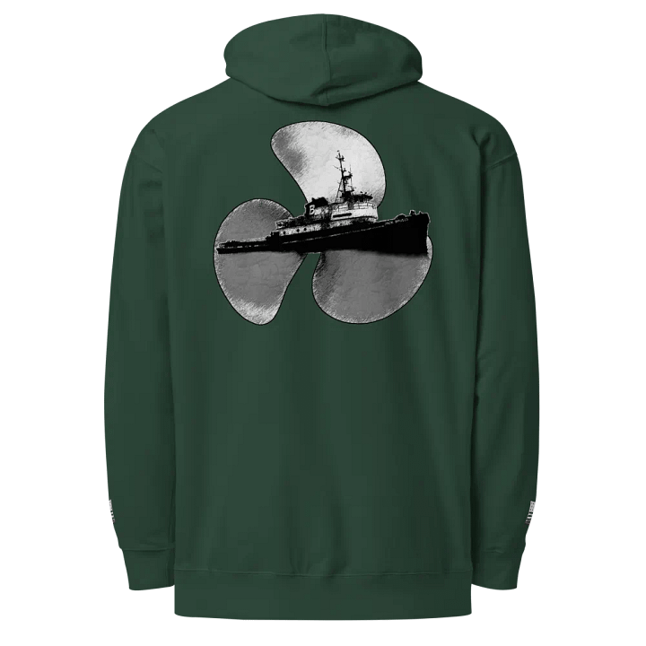 Three blade prop & Jack tug Hoodies Twin Anchor Front & sleeves (embroidered) product image (9)