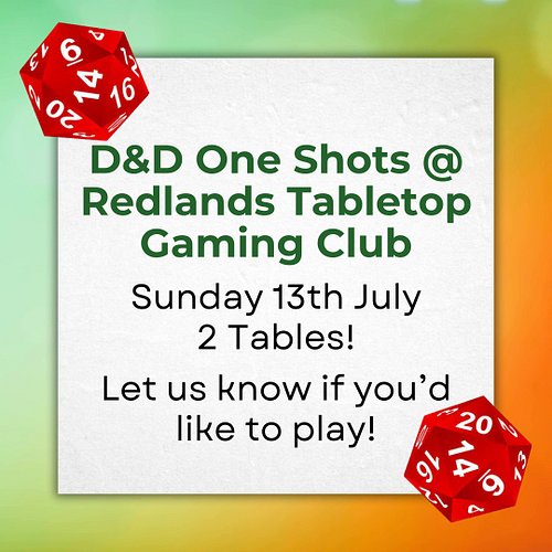 Do you live in or near the Redlands area of Brisbane and you're looking to play some D&D?? We've got a couple of one shot tab...