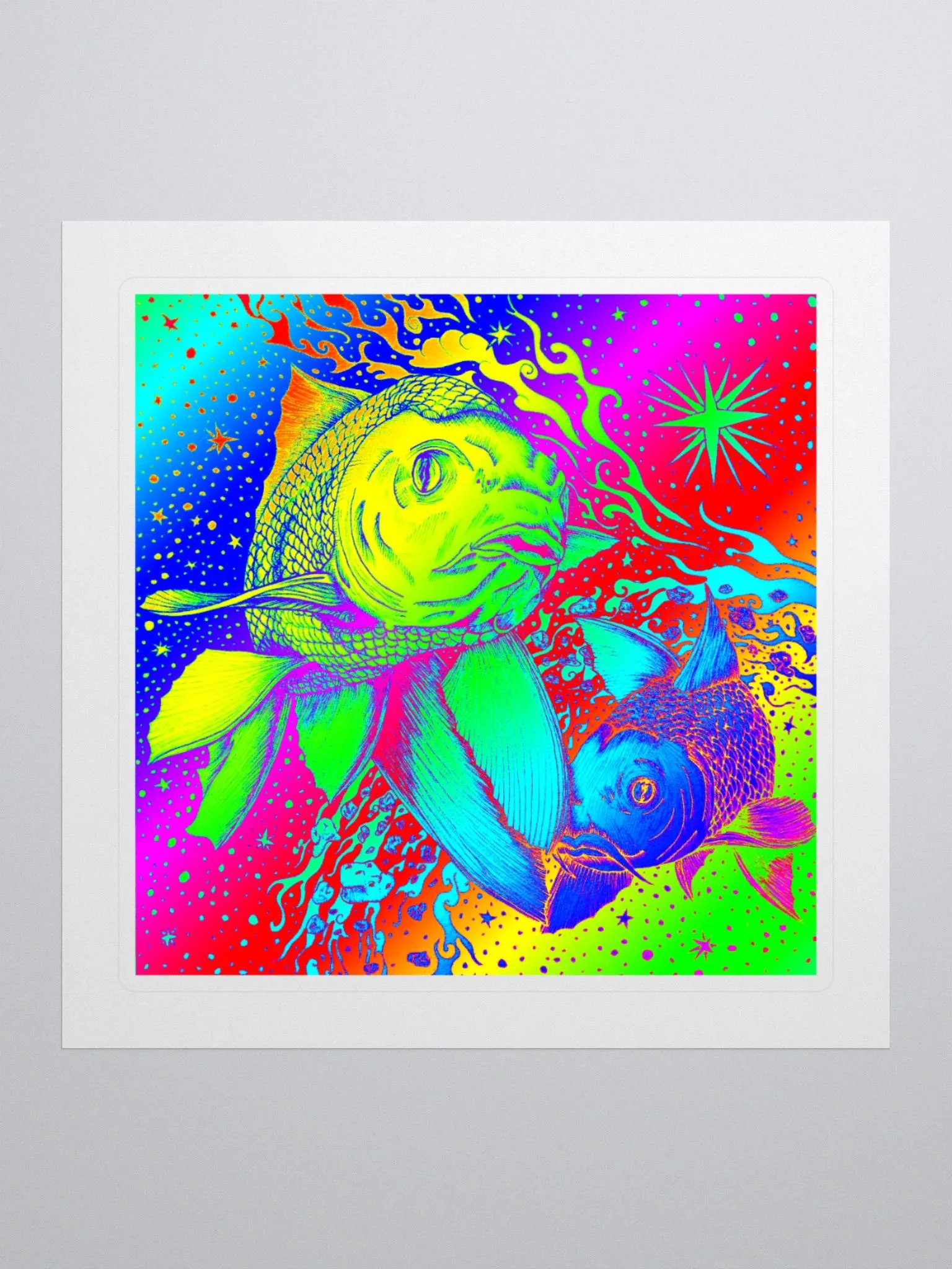 Limited Edition Full Rainbow Pisces Zodiac Kiss Cut Stickers product image (1)