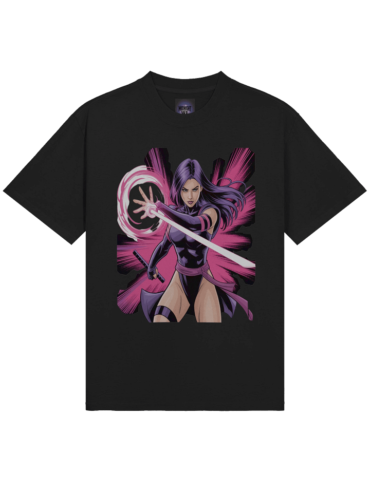 Psylocke Shadow Strike Oversized Faded T-Shirt - Exclusive Midnight Veil Designs Unisex Tee product image (1)
