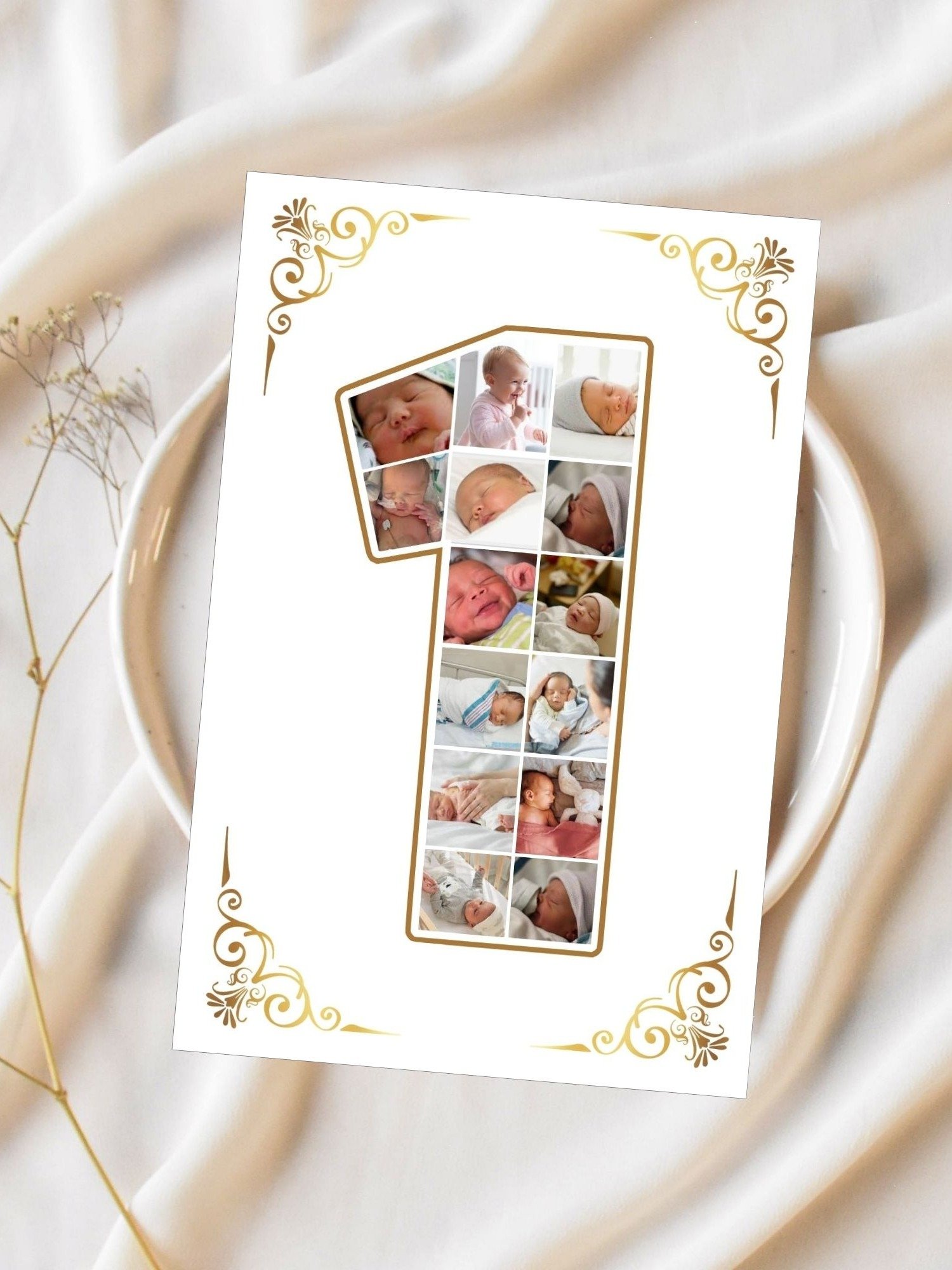 One Year Celebration Card Photo Collage Canva Template product image (3)