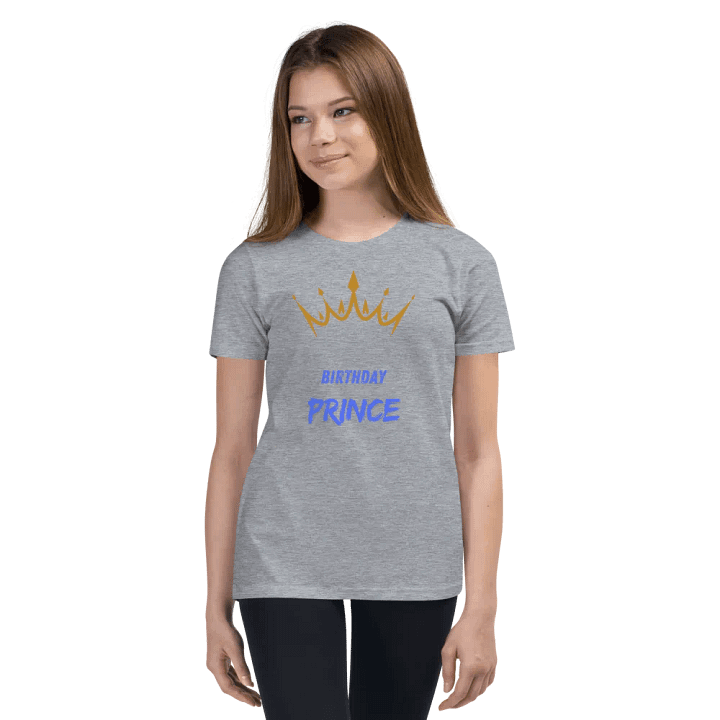 Birthday Prince Crowned Youth T-Shirt product image (157)
