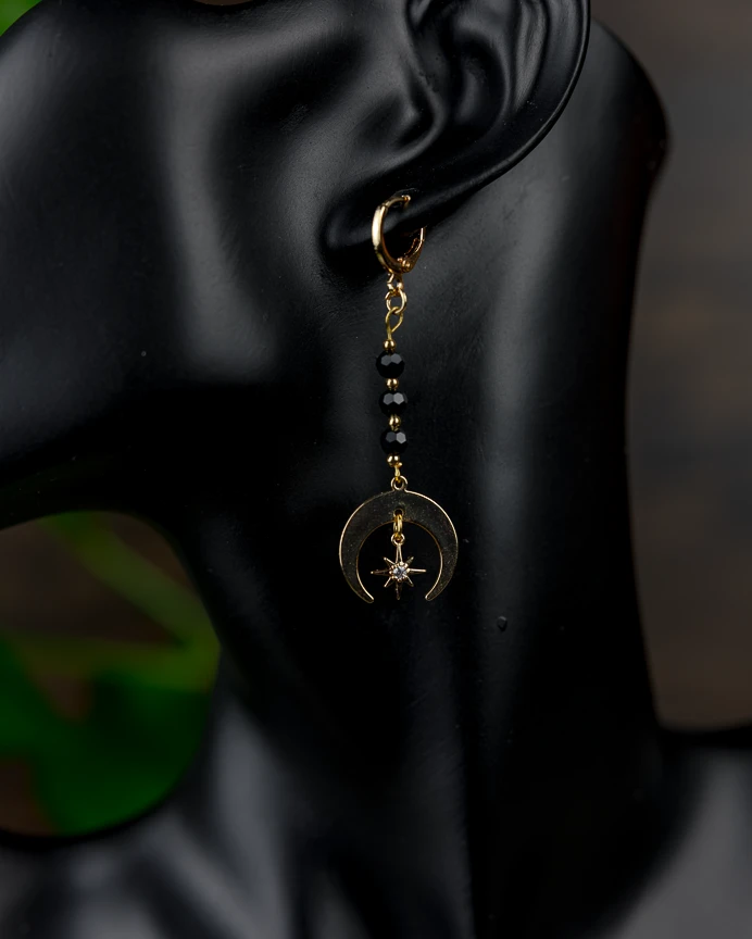 Gold Crescent Moon Earrings product image (1)