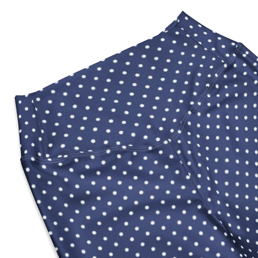 Blue with White Polka-Dots Wide Leg Yoga Pants product image (12)