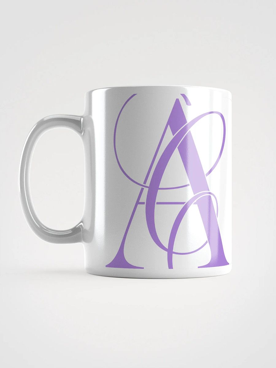 Elegant A Calligraphy White Glossy Mug (Purple) product image (6)