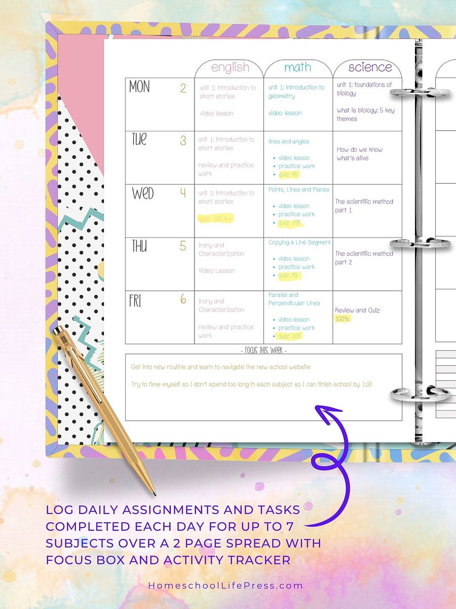 Homeschool Student Planner For Girls Undated product image (2)