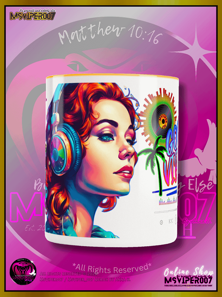 Mugs - MsViper007's "Good Vibin' [spectrum - V1]" Hot Beverage Mug with color inside by Anna H. product image (2)