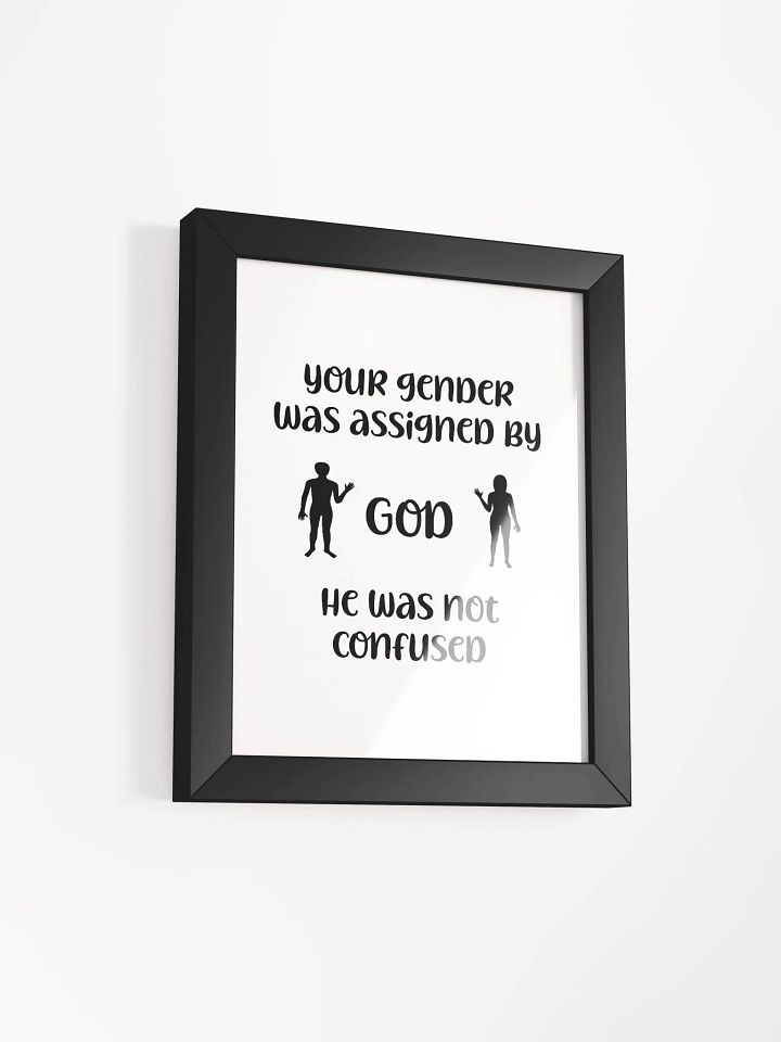 Your Gender Was Assigned by GOD. Eco-Friendly Ayous Wood Framed Matte Poster product image (18)