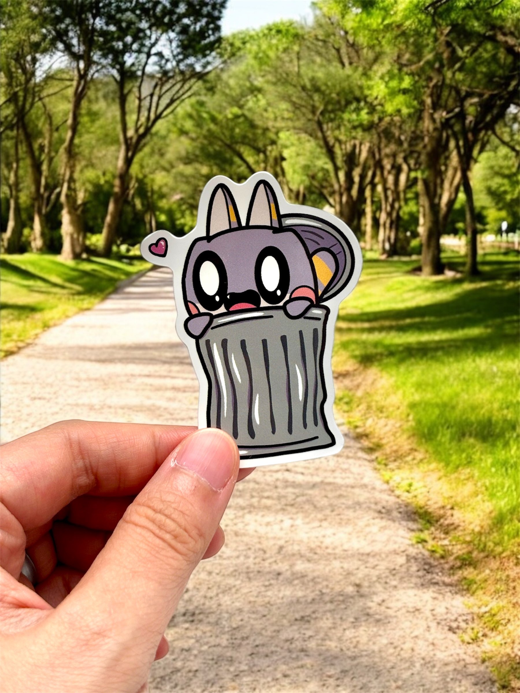 Taro Dinobean in Garbage Bin Vinyl Sticker product image (1)