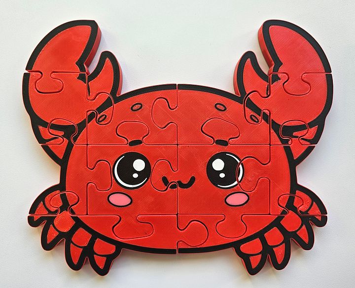Crab 3D Printed Puzzle – A Playful Ocean-Themed Puzzle! product image (1)