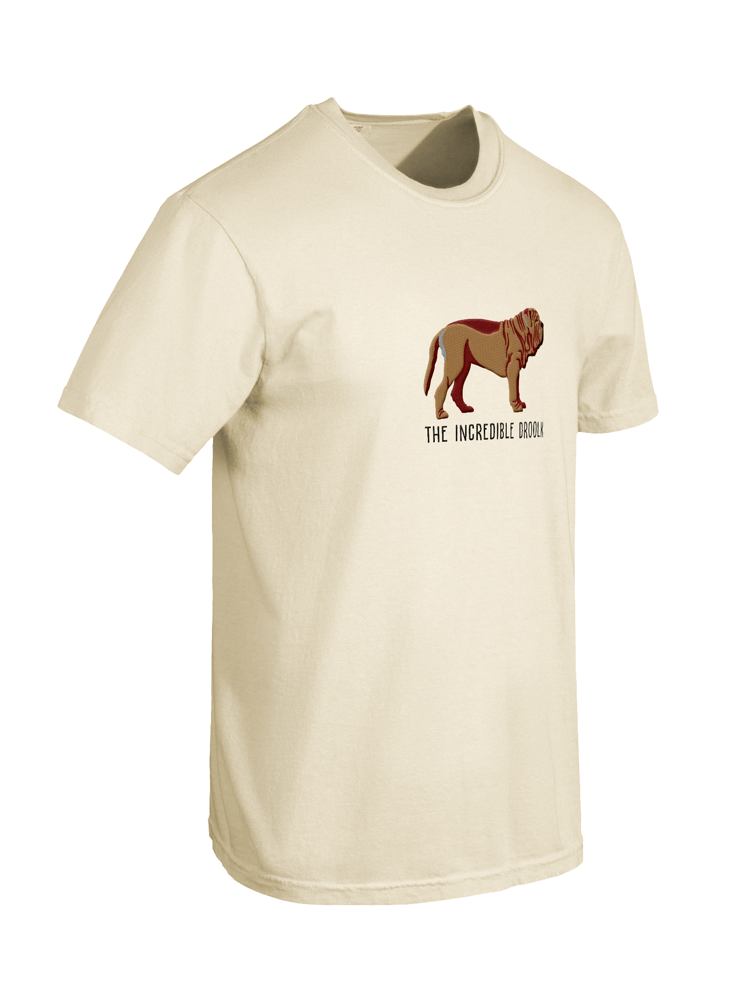 The Incredible Droolk T-Shirt(Embroidered) of a Neapolitan Mastiff(Tan) product image (48)