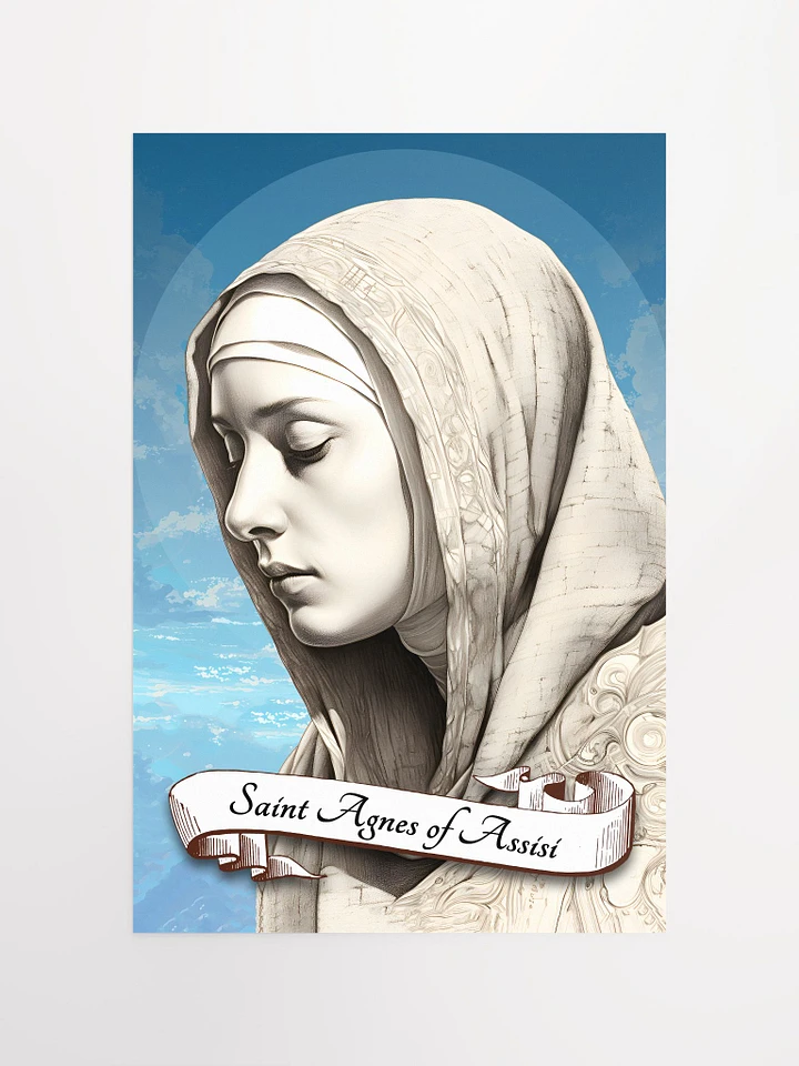 Saint Agnes of Assisi Sister of St Clare, Patron Saint of the Poor Clares, Matte Poster product image (2)