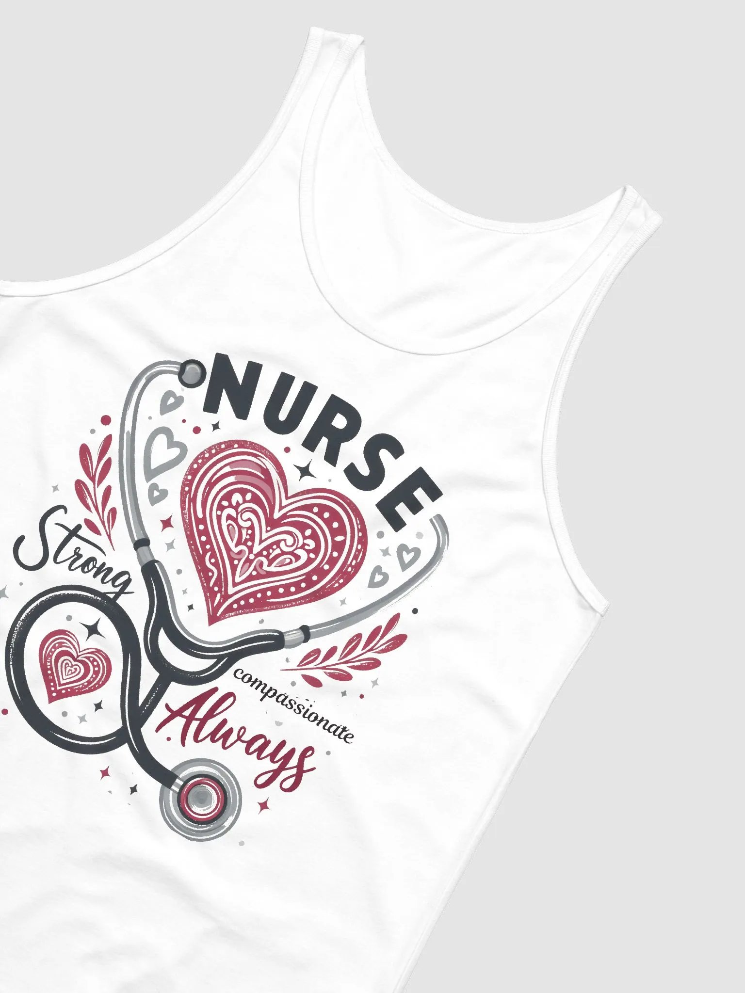 Nurse Love Stethoscope Heart Tank product image (11)