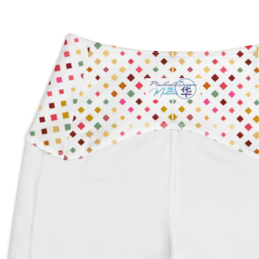 Colorful Square Pattern Design Leggings with Pocket - v7 product image (7)