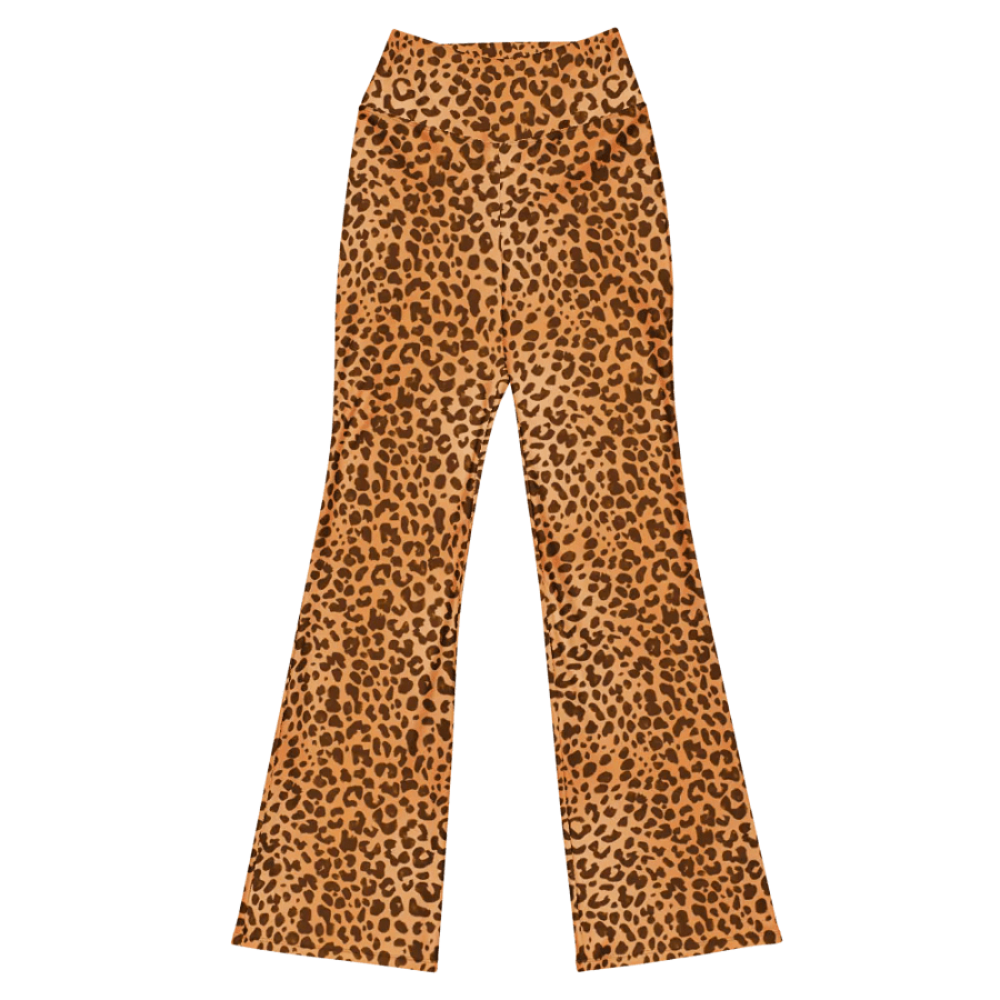Brown Leopard Print Flare Leggings product image (12)