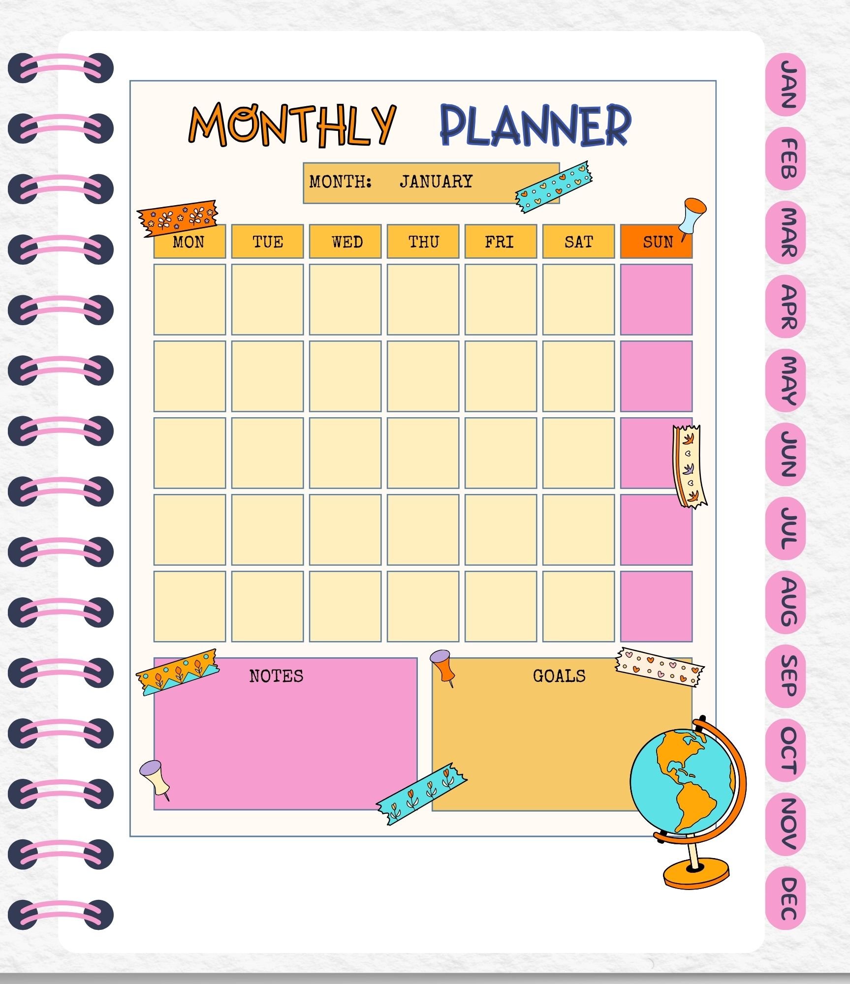 Interactive Digital Monthly Planner for Schoolers product image (2)