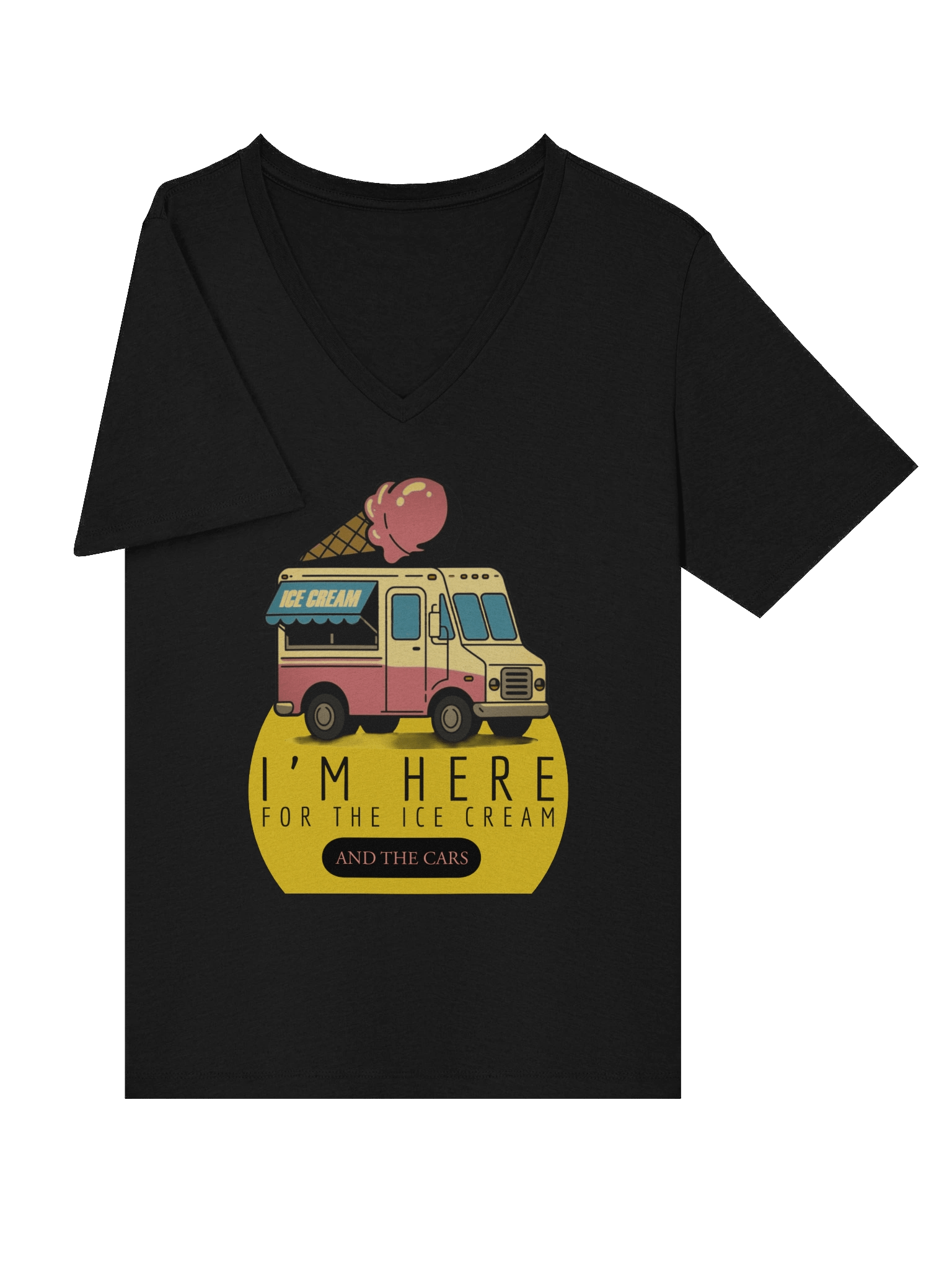 I'm Here for the Ice Cream T-Shirt (Women's V-Neck) product image (5)