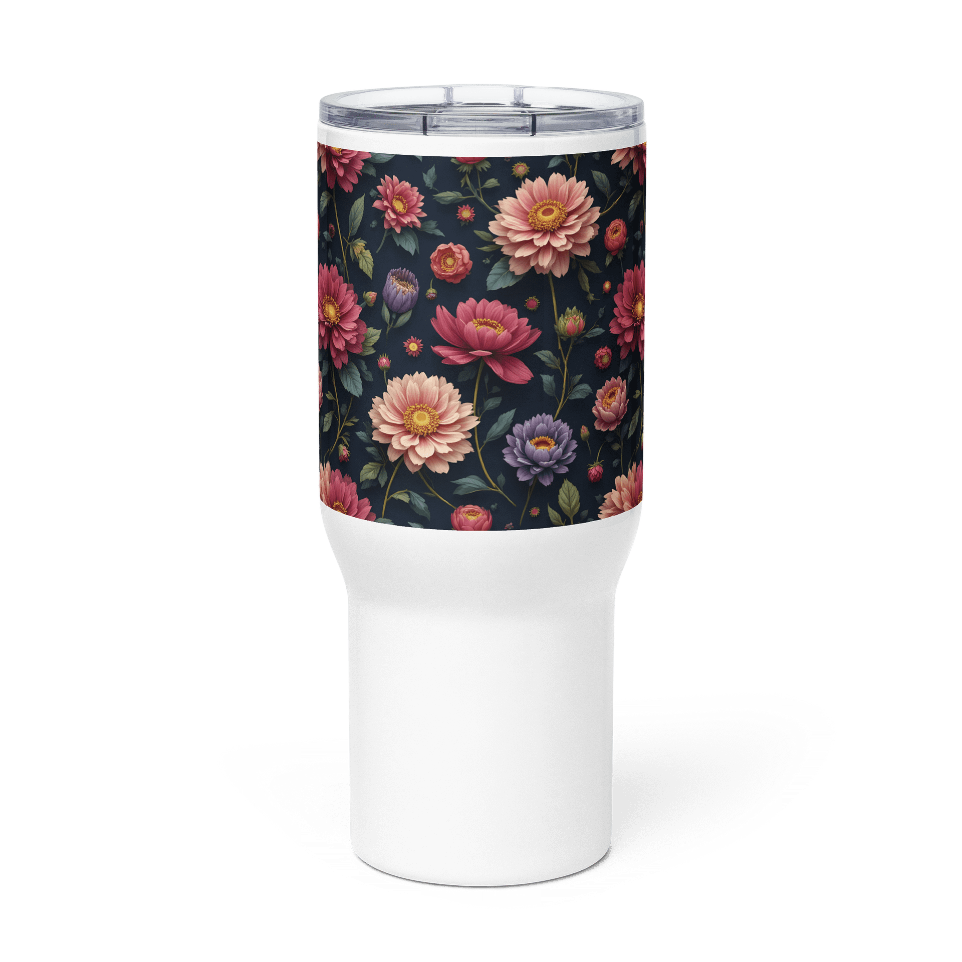 Vintage Floral Stainless Steel Travel Tumbler Mug with Handle product image (2)