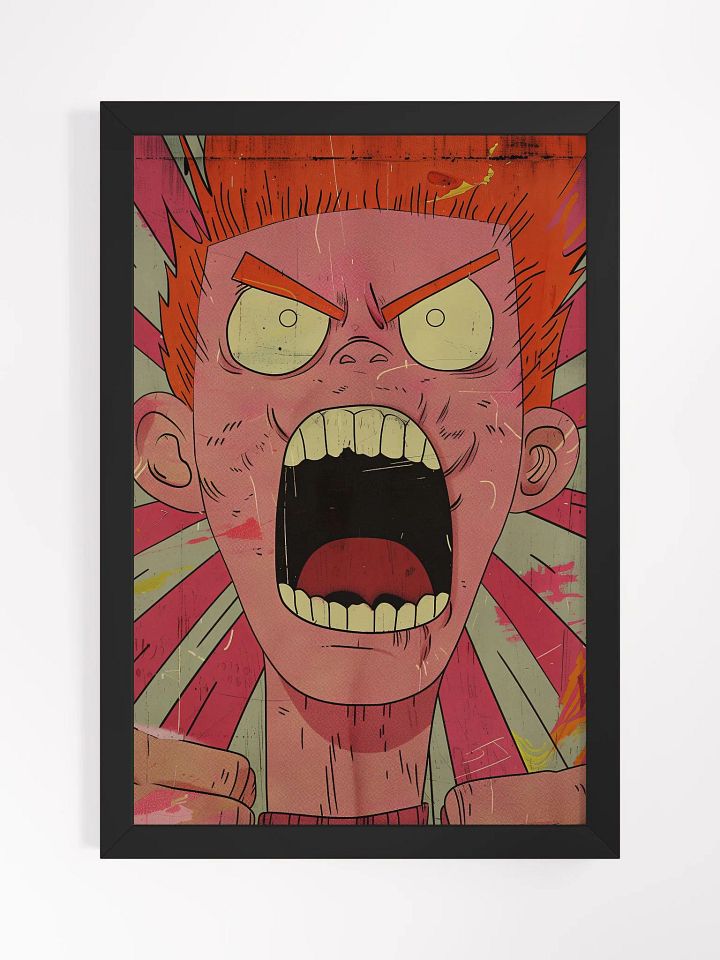 Rebel Yell: Pop Art Framed Poster of a Defiant Teen product image (1)