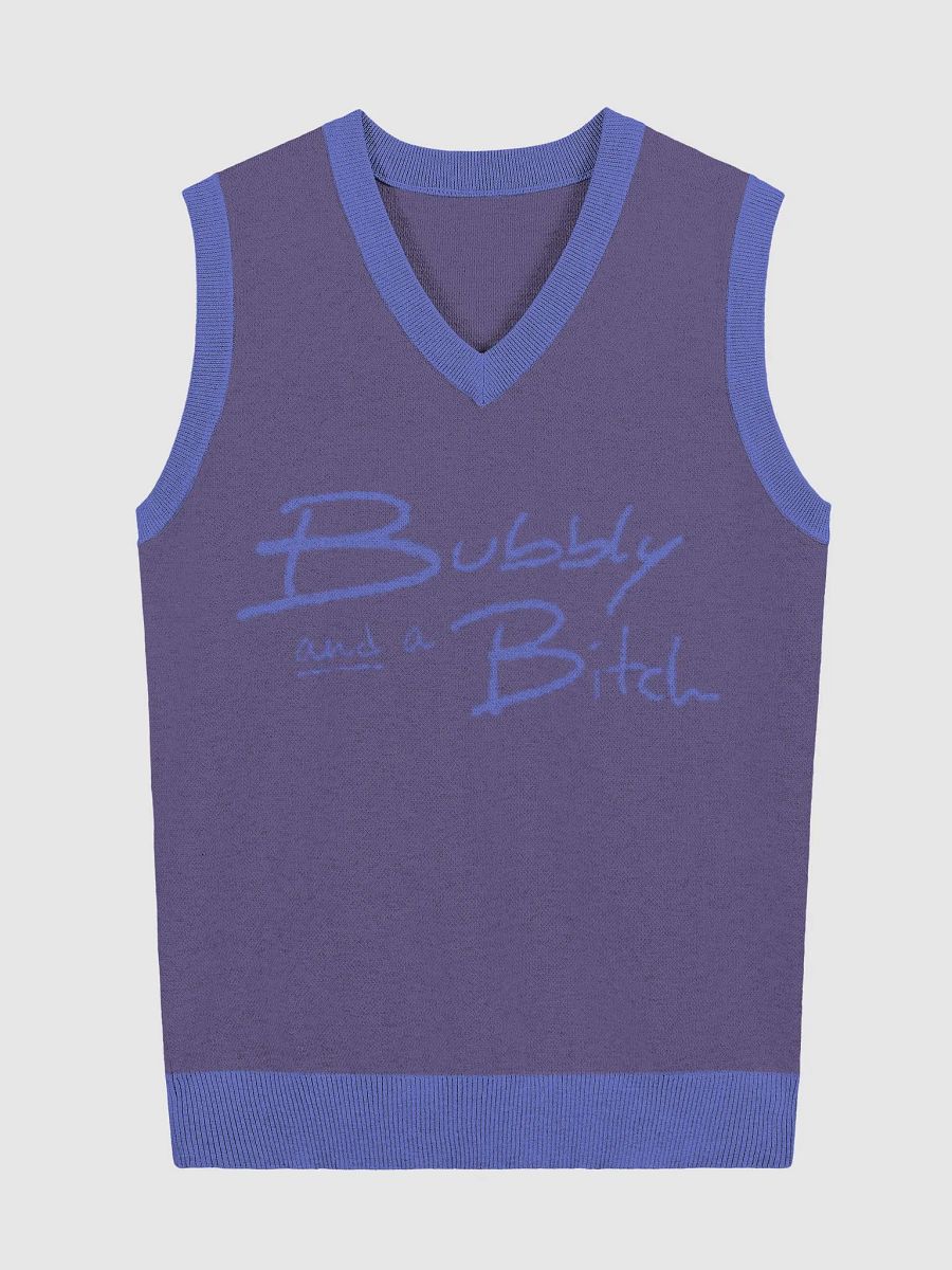 Bubbly and a B*tch (lg. design, violet and royal) knitwear vest product image (2)
