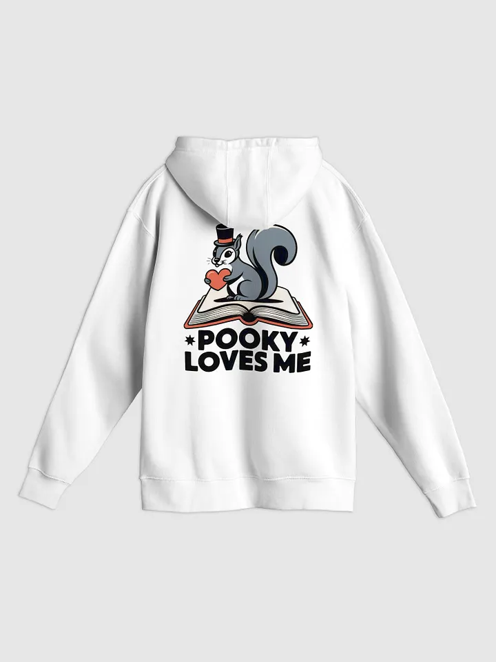 Premium, super soft Hoodie- images on both sides: Pooky Loves me, on book product image (2)