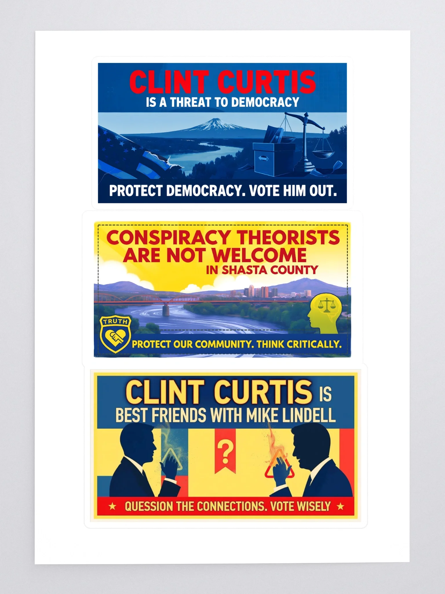 Anti-Clint Curtis Sticker Sheet product image (3)