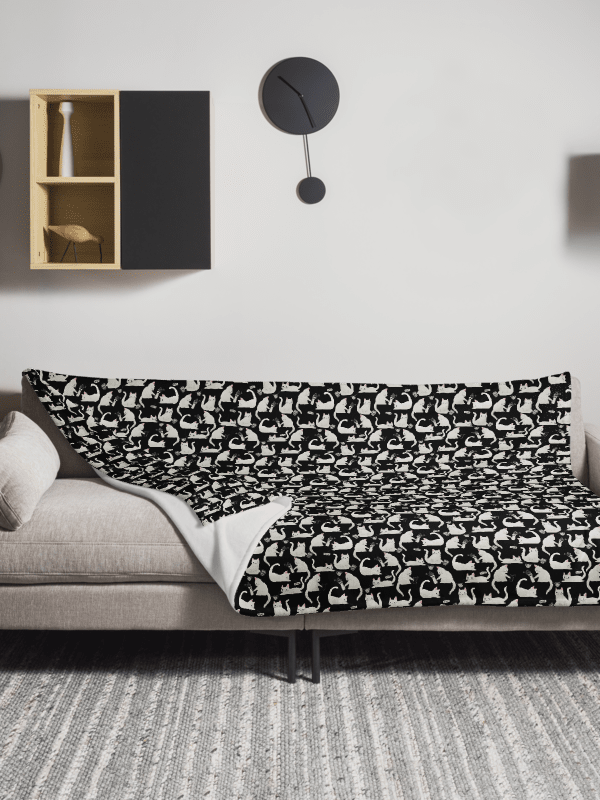 Bad Cats Knocking Stuff Over Throw Blanket, Black product image (4)
