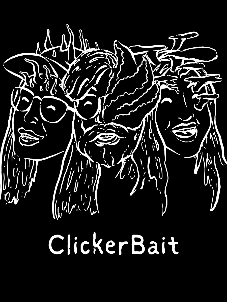 ClickerBait Hosts White Outline Sweat Shirt product image (4)