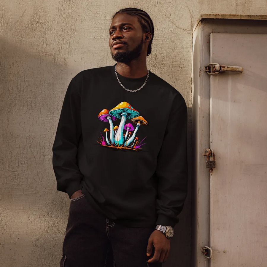 [Groovy Shrooms] Unisex Premium Heavyweight Long Sleeve Shirt product image (11)