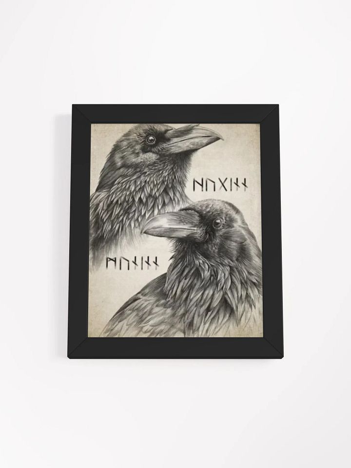 “Eyes of the Allfather: Huginn & Muninn Raven Runes Print” product image (1)