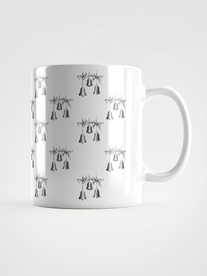 Silver Sleigh Bells Pattern Design White Mug product image (1)