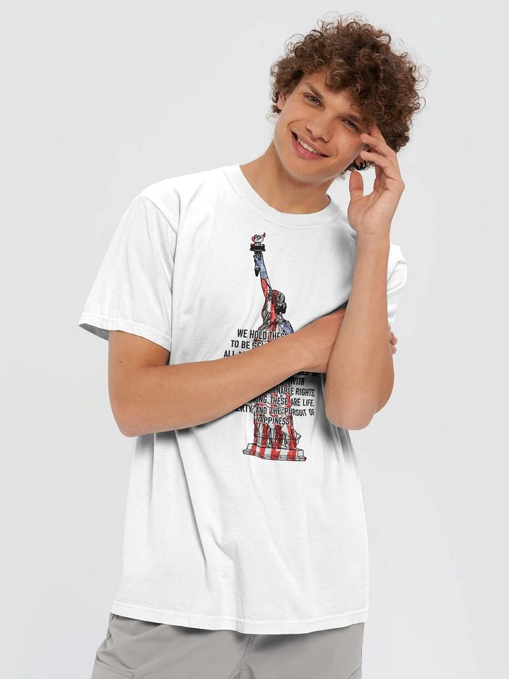 Lady Liberty + Declaration Of Independence - Red + White + Blue - T-Shirt product image (2)
