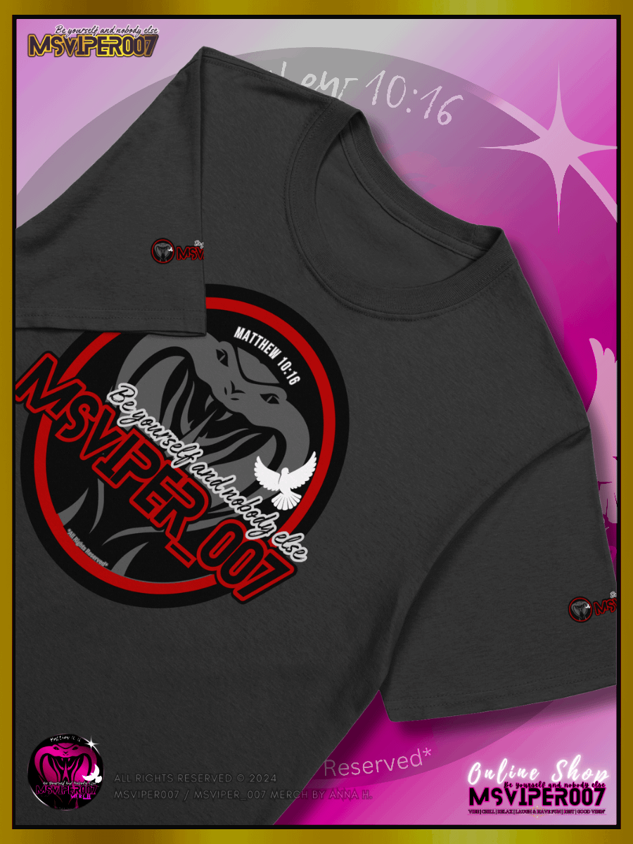 T-Shirt - "MsViper_007™ Brand Classic [red/blk emblem] Support&Sport" - Streetwear/Cozy Lightweight T-Shirt By Anna H. product image (3)