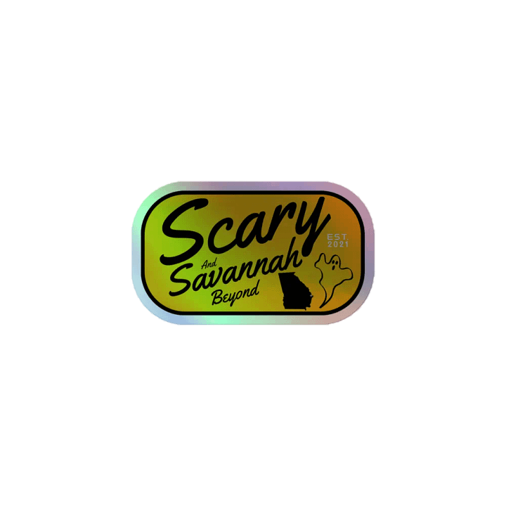 Scary Savannah Shield Logo Holographic Sticker product image (1)