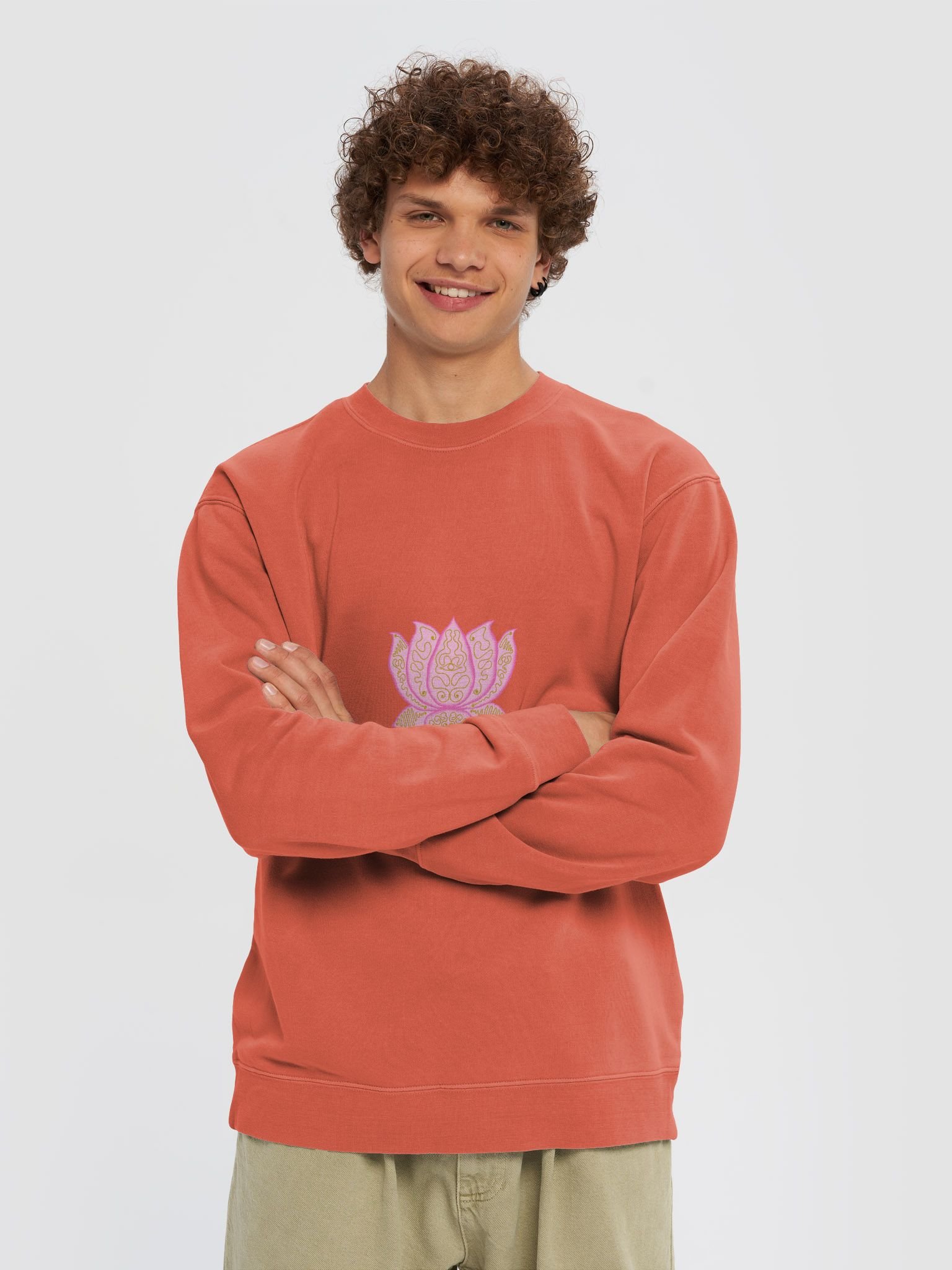 Golden Lotus Unisex Pigment Dyed Sweatshirt product image (3)