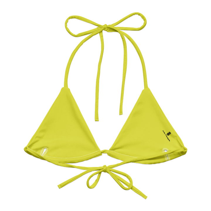 Lemon Lime Yellow Green Solid Color String Bikini Top product image (2)