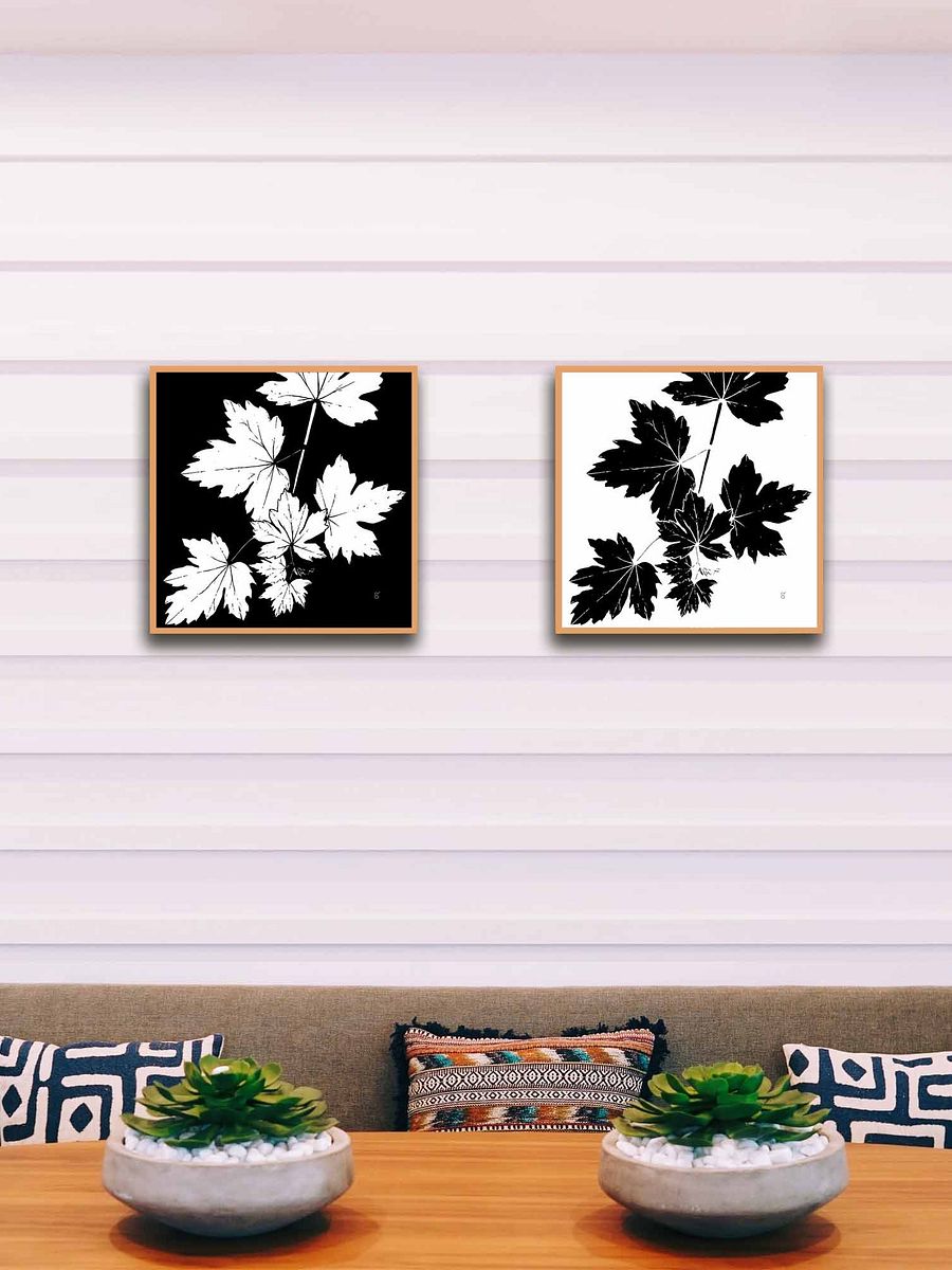 Leafy Silhouette Canvas Print - Grape Leaves Dark product image (8)