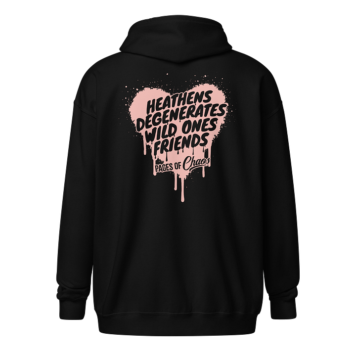 Heathens, Degenerates, Wild Ones, and Friends Zip Hoodie - Pink product image (2)