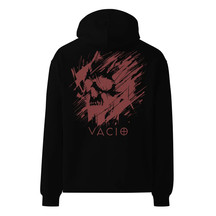 VACIO Abstract Scratch Skull Premium Relaxed Fit Hoodie (RED) product image (5)