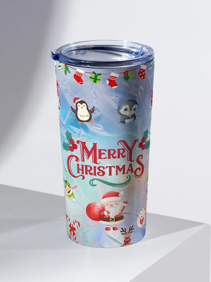Cute Christmas Collage Tumbler on icy effect background product image (2)